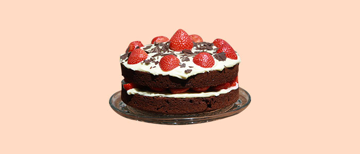 Red Strawberry Grand Fudge Cake 