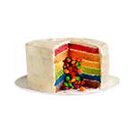 Rainbow Colours Grand Fudge Cake 
