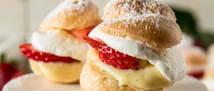 Loaded Red Strawberry Profiteroles 