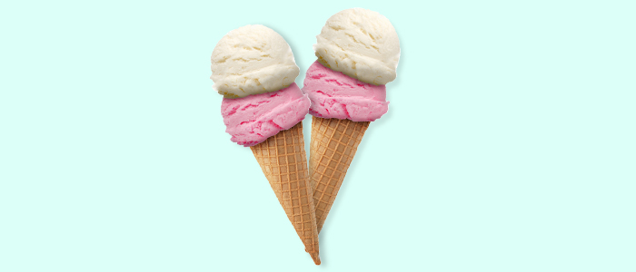 2 Scoops Cone Of Ice Cream 