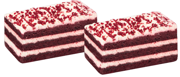 2 Scoops Of Red Velvet Cake Slice 